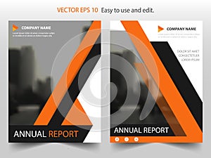 Orange black Vector annual report Leaflet Brochure Flyer template design, book cover layout design, abstract business presentation