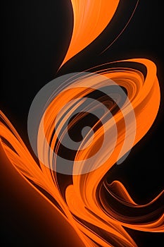 Orange and black waves. Vertical composition