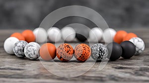 Dark sphere sinking in oily water, ripples, abstract