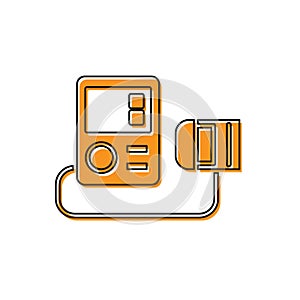 Orange Blood pressure icon isolated on white background. Vector Illustration