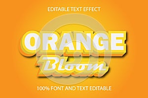 Orange Bloom editable text effect 3D emboss modern style