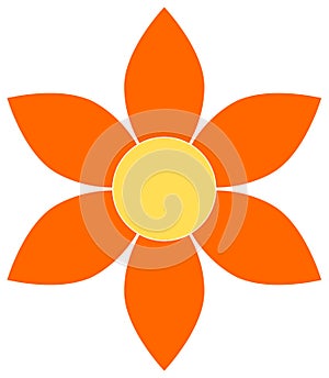 Orange blossom flower icon. Vector illustration