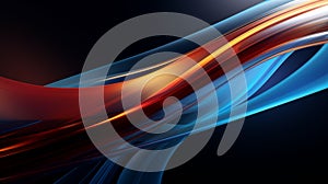 orange and blue abstract with 3D Wave art with a dark background, wave wallpaper.