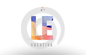 orange blue alphabet letter le l e logo icon design with dots