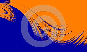 Orange and blue background. Black and white dissolve halftone grunge effect. Splash vector illustration