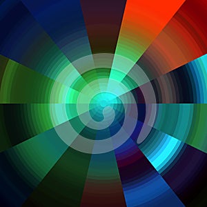 Orange blue black circle blurred fluid lines abstract bright vivid background