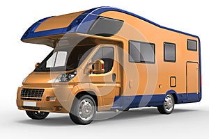 Orange and blue camper van metallic paint