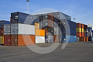 Orange and blue containers