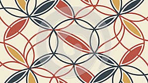 Orange and Blue Geometric Tile Pattern, vector design Generative AI