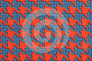 Orange and blue houndstooth pattern.