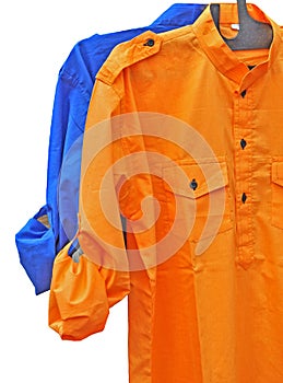 Orange and blue men shirt