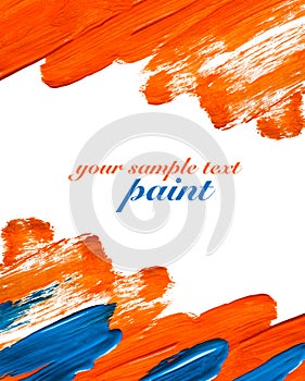 Orange and blue paint strokes