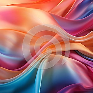 Orange Blue Pink Silk Textile Background