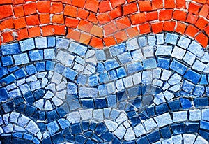 Naranja a azul cobalto mosaico 
