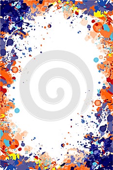 Orange and blue splattered frame