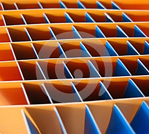 Orange and blue squares