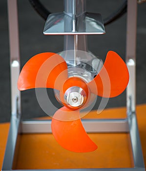 Orange boat propeller
