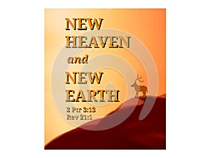 Orange Book with Text "NEW HEAVEN and NEW EARTH" photo