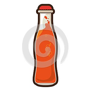 Orange bottle soda coke icon design