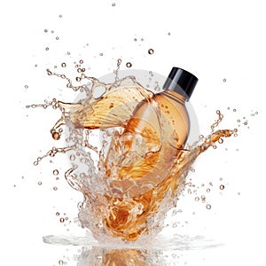 orange bottle with splash photo