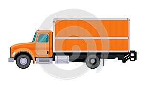 Orange box truck color vector