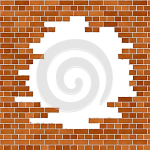 Orange Brick Wall Frame