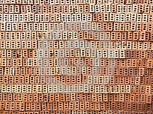 Orange brick wall at side to show hole and texture background.