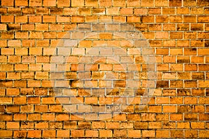 Orange brick wall texture or background to design