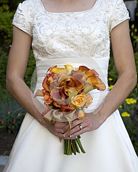 Orange bridal bouquet