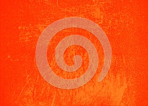 Orange bright abstract background texture with scratches and spray paint. Blank background design banner.