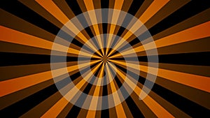 Orange, brown and black sunburst or starburst background slowly rotating background template