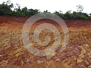 Orange and brown shaded mountain terrain in Goa - India