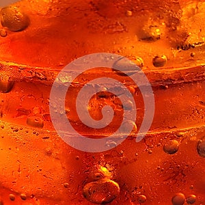 Orange bubbles in a soft drink