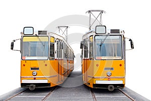 Orange Budapest trams