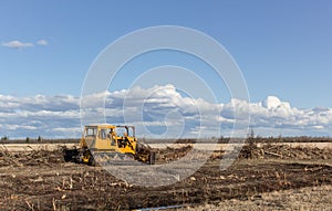 Orange bulldozer