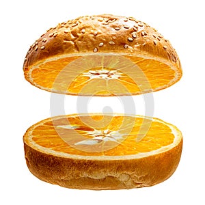 Orange in burger bread