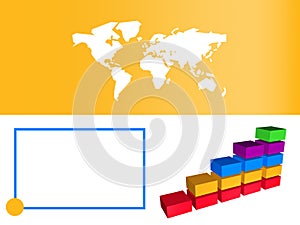 Orange Business Bar Chart Showing Growth