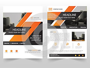 Orange business Brochure Leaflet Flyer annual report template design, book cover layout design, abstract business presentation