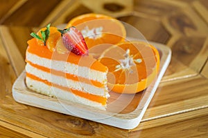 orange cake with orange topping