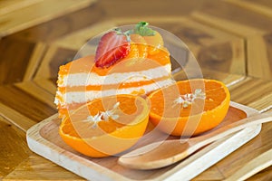 orange cake with orange topping