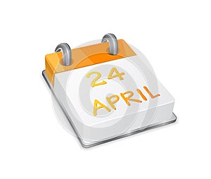 Orange Calendar Icon on Easter April 24th