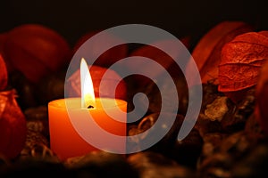 Orange candle burning