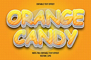 Orange candy editable text effect cartoon style