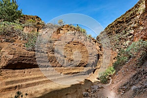 Orange canyon, Barranco de las Vacas, Gran Canaria, Canary Islands, Spain