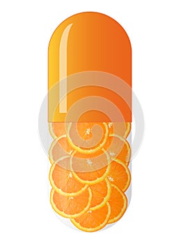 Orange capsule with oranges