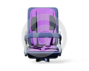 Orange car seat three pieces front view 3d render on white backg