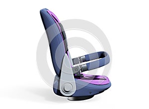 Orange car seat three pieces front view 3d render on white backg