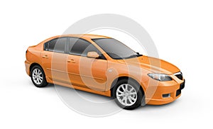 Orange Car w/ Clipping Path