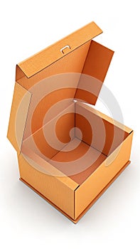 Orange cardboard box open container