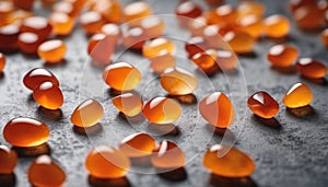 Orange carnelian stones.